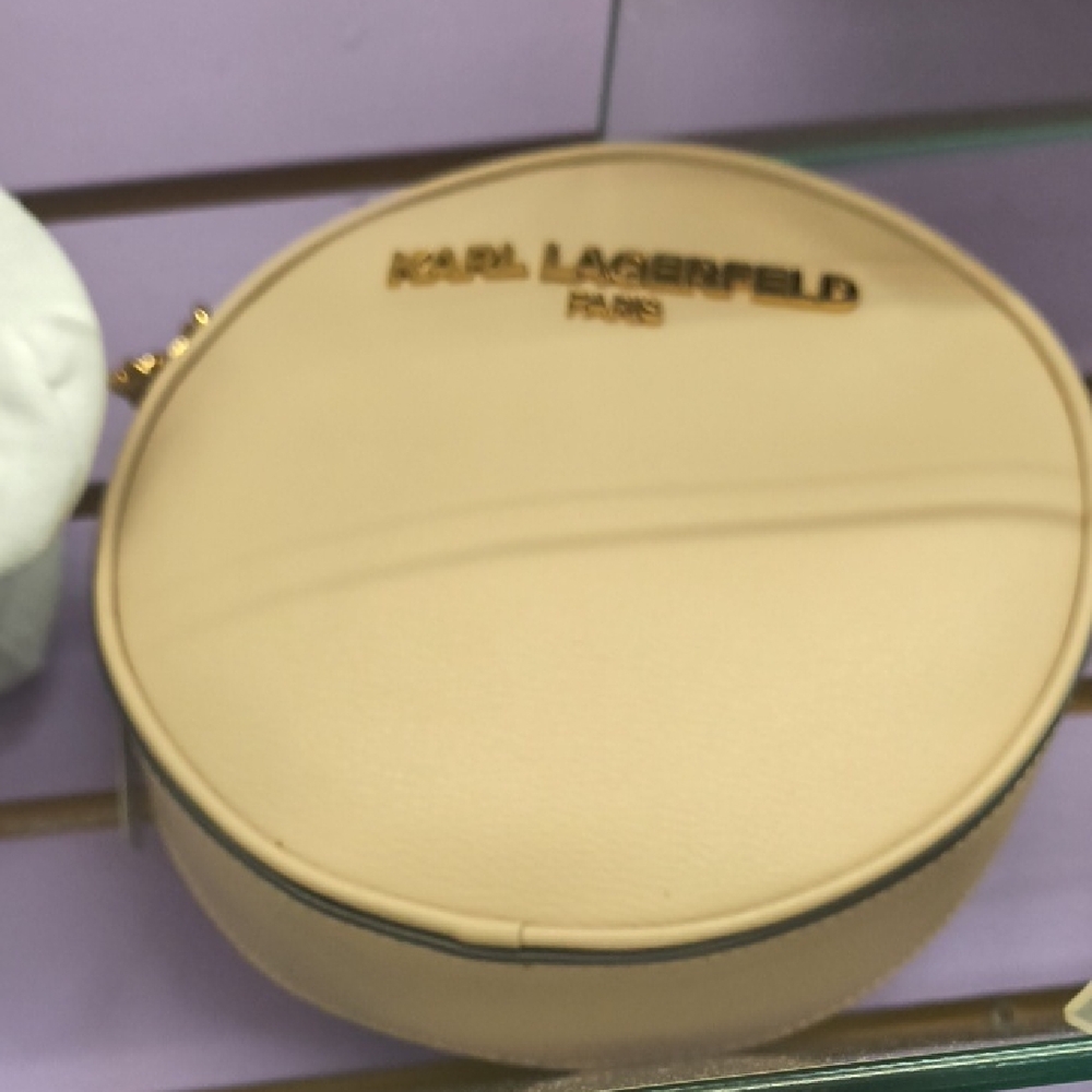 Karl Lagerfeld Beige Round Crossbody Bag